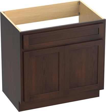 Vanity Art 30 Inch Double Shutter Door Bathroom Vanity Base Cabinet with Soft Closing Shaker Drawer, Strudy Floor Mount Storage Cabinet Organizer for Bedroom, Living Room, Kitchen, VA4030-B