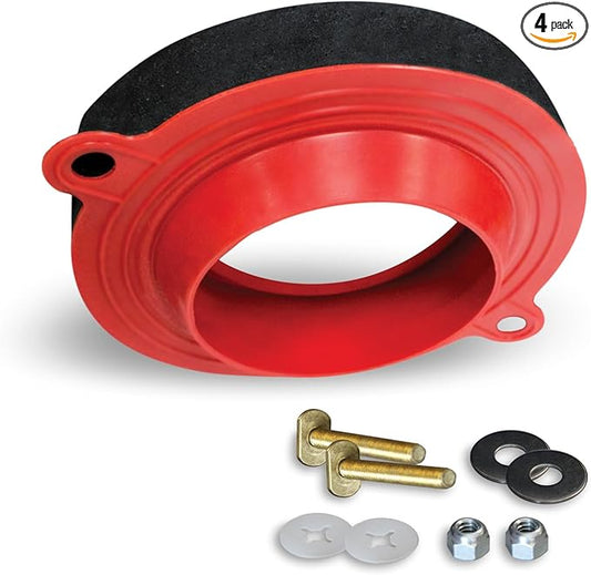 Korky 6000CP Toilet Wax Free Seal Kit with Hardware - 4 Pack