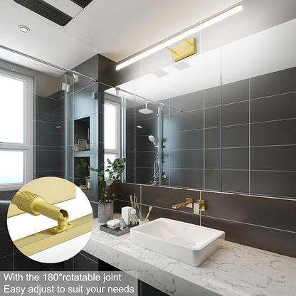 Aipsun Brushed Brass Vanity Light Fixtures 40inch Modern LED Bathroom Fixtures Gold Vanity Lighing for Bathroom Wall Light Fixtures 5500K