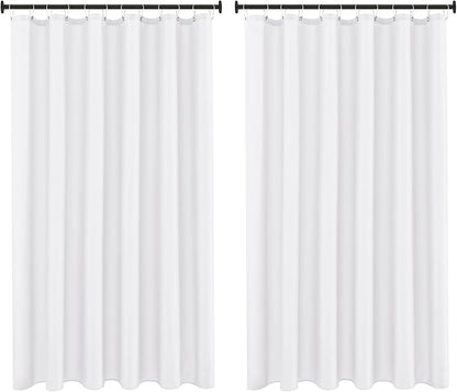 Biscaynebay Fabric Shower Curtain Liner 72x72 Inch-2 Packs White Water Resistant Bathroom Curtains-Hotel Soild Polyester Shower Liners Washable with Magnets