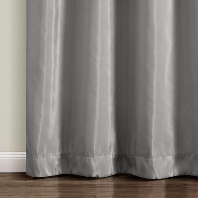 Lush Decor Night Sky Window Curtain Panel, Single, 100" W x 84" L, Black & Gray - Sequin Curtains - Sparkly Photo Backdrop - Modern Glam Decor - Extra Wide Long Curtains For Bedroom & Living Room