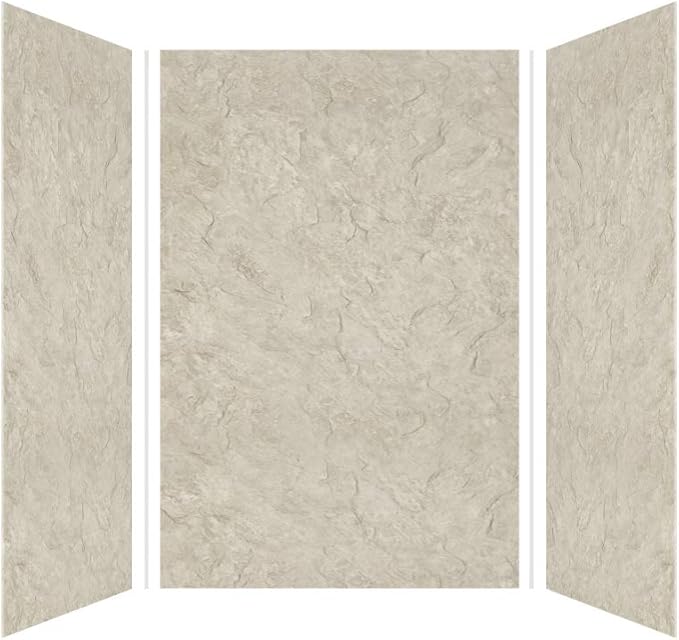 Transolid EWK484872-44 Expressions 3-Panel Shower Wall Kit, 48-in L x 48-in W x 72-in H, Sea Fog