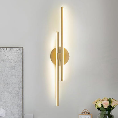 EDISLIVE Dimmable Modern LED Vanity Light Fixtures Bathroom Vanity Wall Lighting, 23.6 in Mirror Vanity Lighting Fixtures for Bathroom Bedroom Makeup Living Room,3000K Warm Light(Gold)