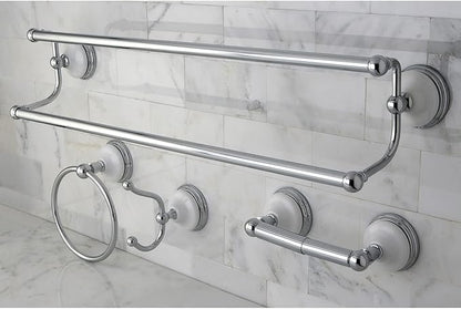 Kingston Brass BAK1113478ORB Victorian 4-Pieces Dual -Towel Bar Bathroom Hardware Set, 24 inch Length, Oil Rubbed Bronze
