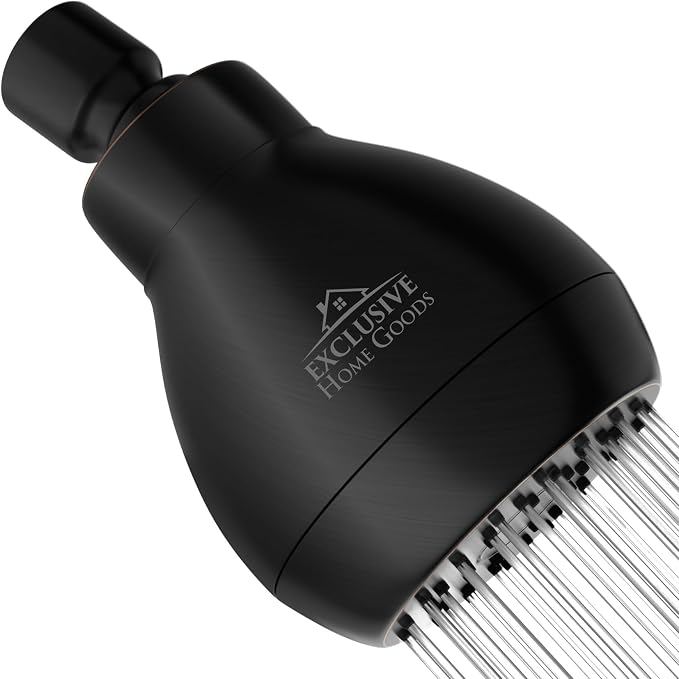 High Pressure Shower Head - Powerful Deluxe Bathroom Showerhead with Strong Spray Stream and Small Silicone Nozzles - Universal Fit Works with High and Low Water Flow Showers