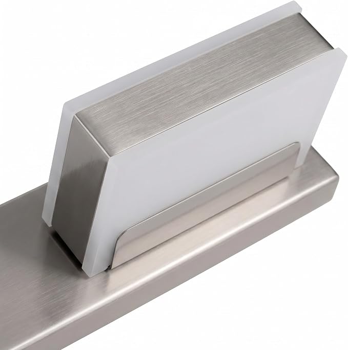 mirrea 24" 4 Light 3CCT LED Brushed Nickel Bathroom Vanity Light Fixture | Over Mirror,Bathroom lighting,3000K/4000K/5000K ,Dimmable,Rust-resistant,Moisture-resistant,Acrylic shade,Wall Mount