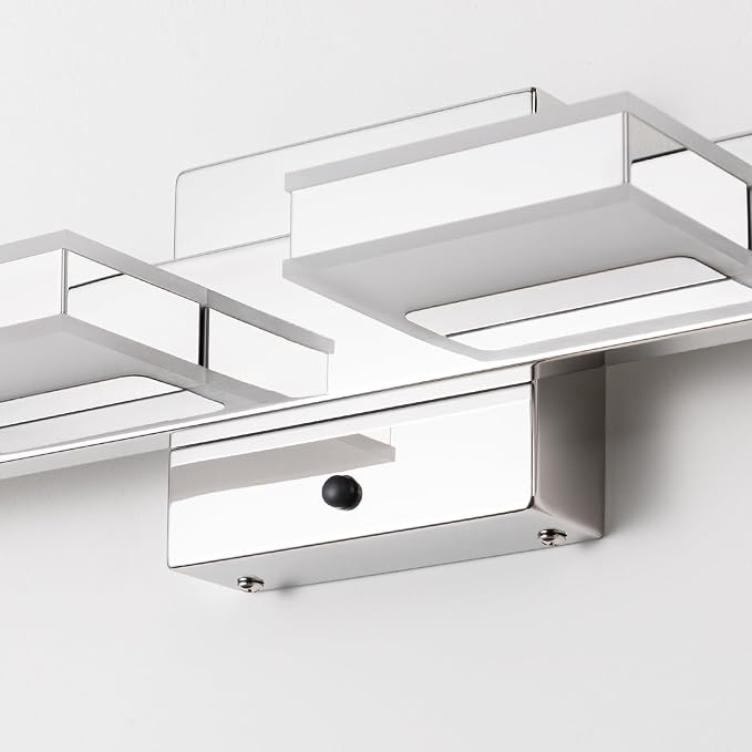 mirrea 24" 4 Light 3CCT LED Chrome Bathroom Vanity Light Fixture | Over Mirror,Bathroom Light Fixture,3000K/4000K/5000K ,Dimmable,Rust-resistant,Moisture-resistant,Acrylic shade