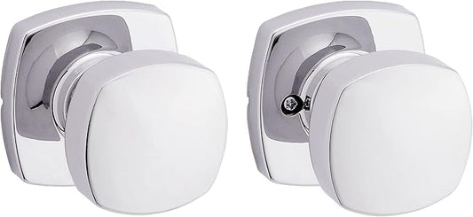 Kwikset Arroyo Knob Interior Passage Door Knob, Handle For Closet and Hallway Doors, Non-Locking Doorknob, Polished Chrome