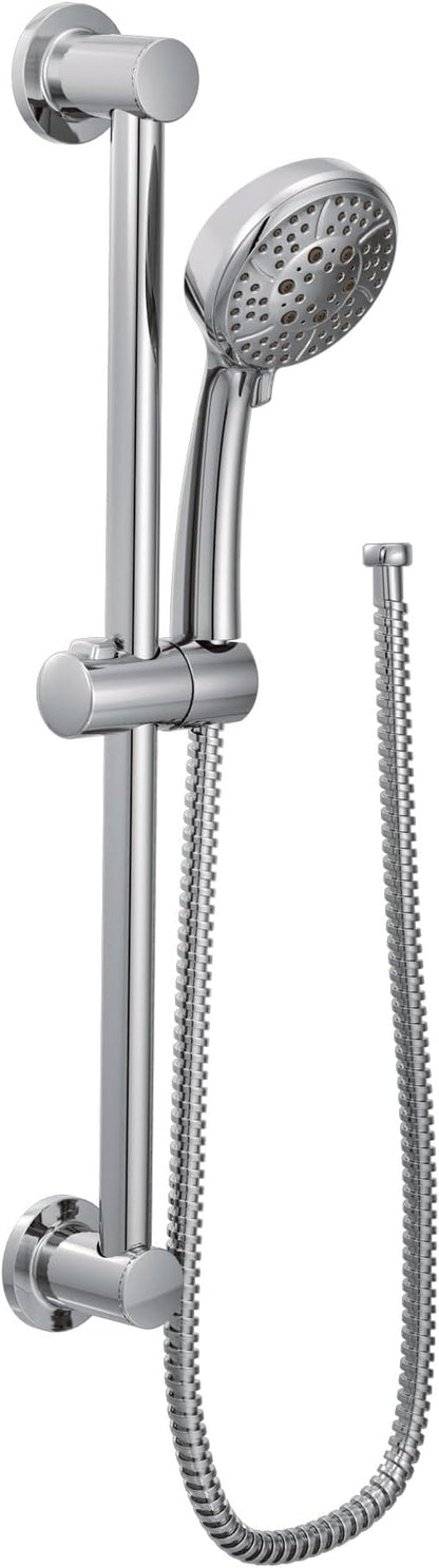 Moen Chrome Eco-Performance 4-Spray Pattern Handheld Showerhead with 69 Long Hose and 30-Inch Slide Bar, 3669EP