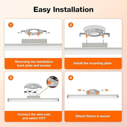 LEDVANCE Sylvania 24" Modern Vanity Lights for Bathroom, 22W, 5 Temperature Select (2700K/3000K/3500K/4000K/6000K), Dimmable, Round Shape, Brush Nickel, with Accessories - 1 Pack (66560)