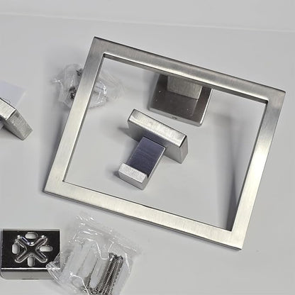 Gypie 16Inch Bathroom Accessory Set Wall Mounted, Brushed Nickel 5-Pieces | Stainless Steel Bathroom Hardware Set Towel Bar Set