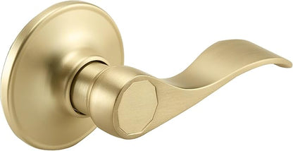 Design House Springdale Passage Hall Closet Interior Door Lever Handle Lockset, Non-Locking Handle Hardware, Satin Gold, 6.375 in x 1.94 in x 2.625 in, Item 728899