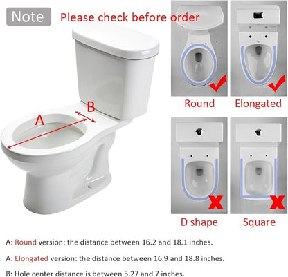 Non-Electric Bidet Toilet Seat Attachment with Dual Nozzles, Quiet Slow Close Toilet Seat, Adjustable Water Pressure, Easy Installation (Round)