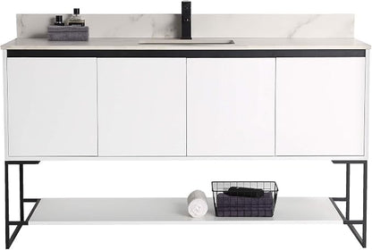 60 Inch Bathroom Vanity with Sink - Modern Knob Free Design, Elegant Space-Saving Solution for Your Bathroom - Durable, Bathroom Vanities for a Contemporary Look - Urbania Collection
