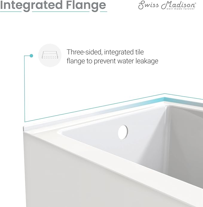 Voltaire 60" x 32" Left-Hand Drain Alcove Bathtub with Apron and Armrest