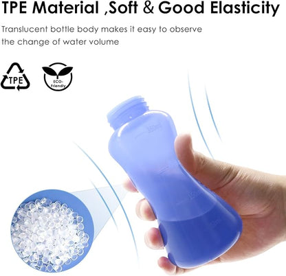 Peri Bottle Postpartum, RUFCRIL 350ml Perineal Wash Bottle, Upside Down Portable Bidet with Carry Bag, Boilable TPE & Dual Leak-Proof Rings, for Perineal Recovery, Hemorrhoid Relief, Hospital Bag
