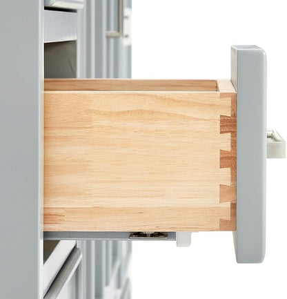 Langford 72-inch Grey Bathroom Vanity with Left & Right Rectangle Double Sinks, Carrara White Quartz Countertop & Backsplash, Solid Wood Frame, Soft-Closing & Dovetail Drawers