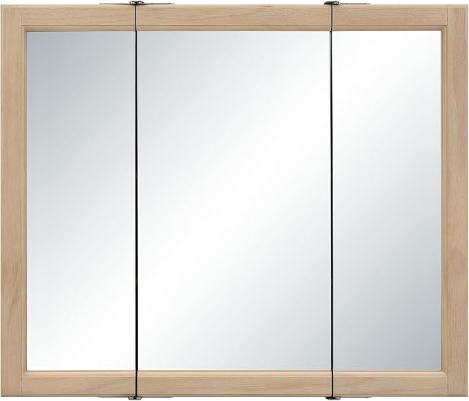 Design House Wyndham Tri-View Medicine Cabinet, 36", White Oak | Wall Mount, Transitional, Wood, Bath, 545103-WOA