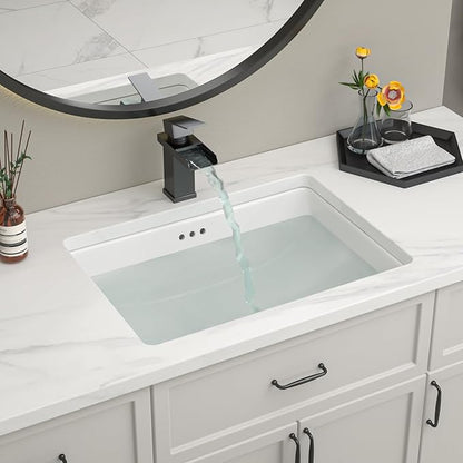 Undermount Bathroom Sink 23''x16'' White Rectangle Bathroom Sink Porcelain Ceramic Sink Vanity Basin Lavatory Sink Vessel Sink