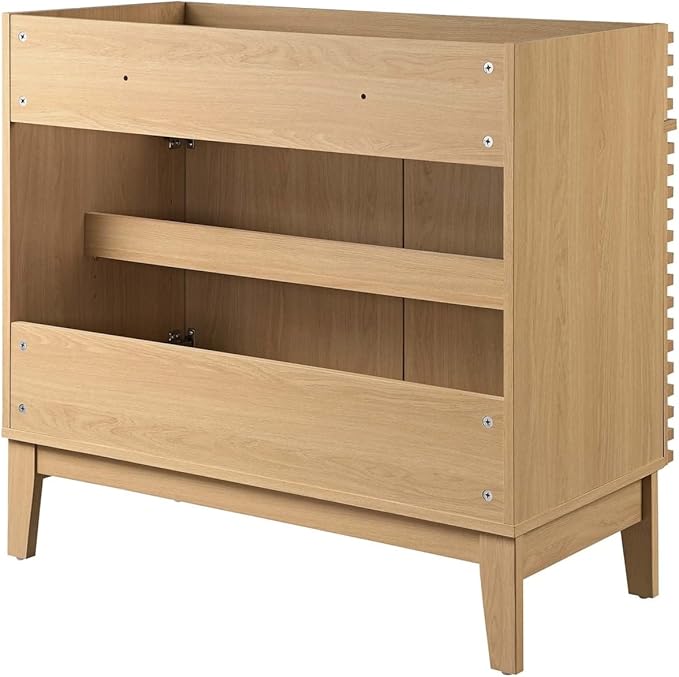 Modway Render 36" Bathroom Vanity Cabinet in Oak - Sink Basin Not Included