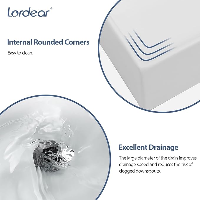 Lordear Wall Mount Bathroom Sink 21x12 Inch White Rectangle Vanity Sink with Overflow Faucet Hole Porcelain Ceramic Floating Bathroom Vessel Sinks, Wall Hung Wash Hand Basin