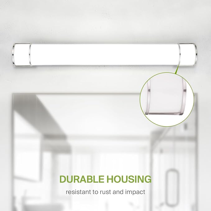 ASD LED 48" Vanity Flush Mount Light Fixture, Linear Bathroom Lighting Bar | 3CCT, Dimmable, Energy Star, ETL Listed | 35W 3200LM 3000-5000K 120V | Long Tube Bath Wall Sconce Over Mirror | Nickel
