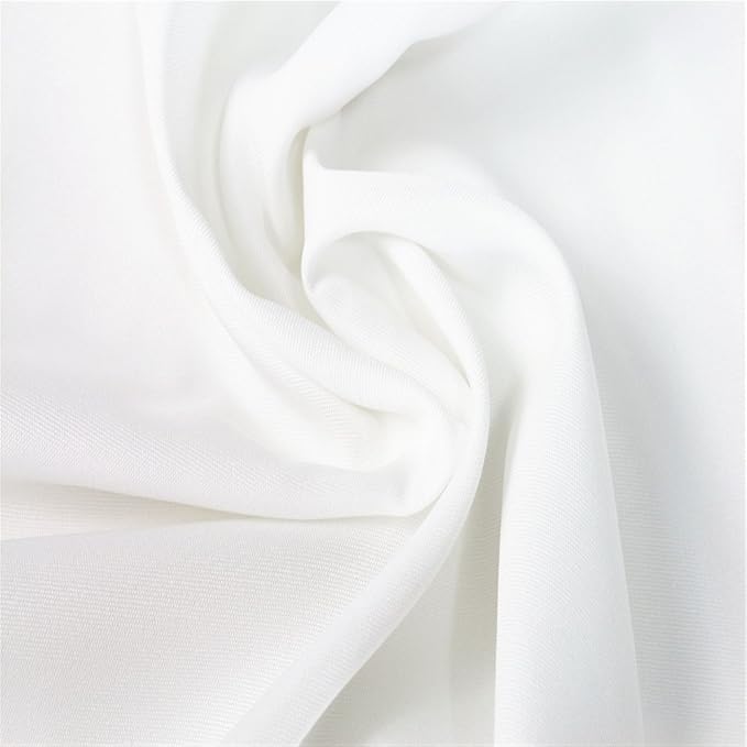EurCross Extra Wide Fabric Shower Curtain Liner 96W x 72L, Waterproof Medium Weight White Cloth Shower Curtain for Bathroom, Weighted Bottom Machine Washable