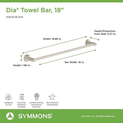 Symmons 35AC4BUNDLESTN Dia 4-Piece Wall-Mounted Bathroom Hardware Set in Satin Nickel