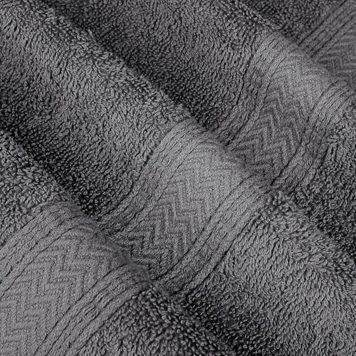 HILLFAIR Premium 100% Combed Cotton 12 Piece Bath Towels Set - Platinum
