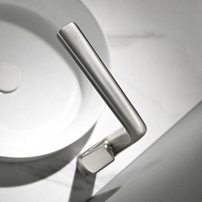 BiaoTeng Bathroom Sink Faucets One Hole Single Lever Handle High 2 Function Hot and Cold Brass Bathroom Sink Faucet Brushed Nickel