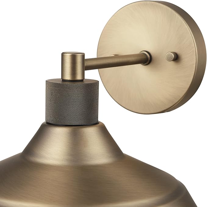 GLOBE Electric 44841 Sutton Outdoor Wall Sconce, Matte Brass Light Fixture, Front Porch Light or Outdoor Barn Light, Exterior Light Fixture, Textured Socket Detail, Modern Farmhouse Porch Lights, 9''