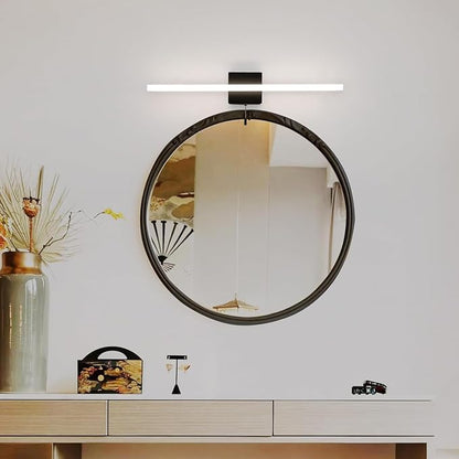 24 Inch LED Bathroom Light Bar Over Mirror, Modern Vanity Light with Pull Chain Switch On/Off, Black Wall Light Fixture, Cool White 6000K