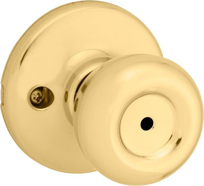 Kwikset 93001-870 Tylo Bed & Bath Knob in Polished Brass, Privacy (Pack of 2)