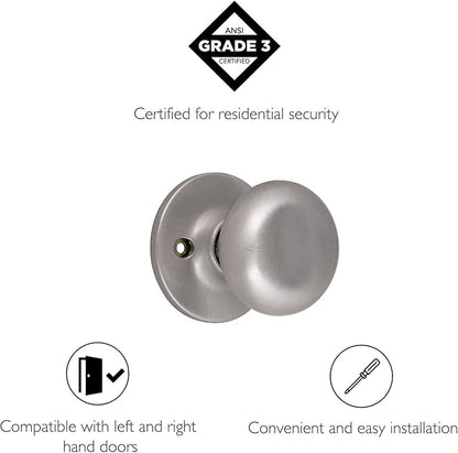 Design House 753293 Cambridge Dummy Door Knob, Satin Nickel