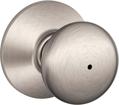 Schlage F40 PLY 619 Plymouth Door Knob, Bed & Bath Privacy Lock, Satin Nickel