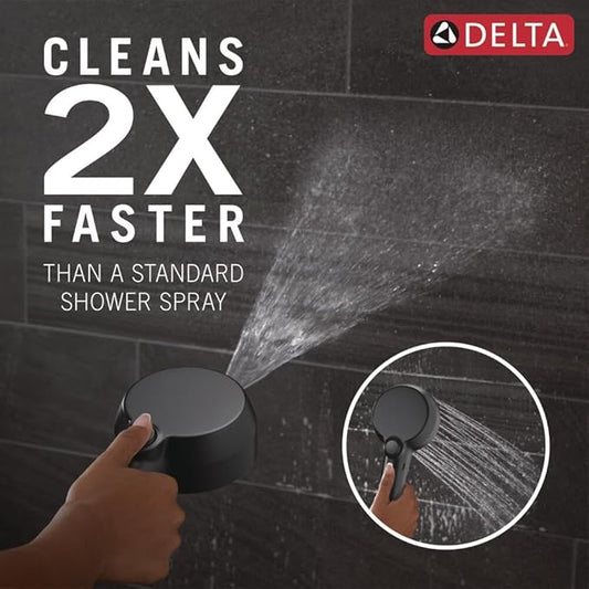 Delta 5-Setting In2ition 2-in-1 Dual Shower Head with Handheld High Pressure ProClean Spray, Matte Black Detachable Shower Head with Hose, 1.75 GPM Flow Rate, Matte Black 75548BL