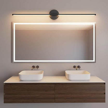 40In Hardwired Modern Wall Sconce for Bathroom Black Vanity Light Fixture 3000K Bathroom Sconce 360° Rotate Warm Light for Bedroom Living Room