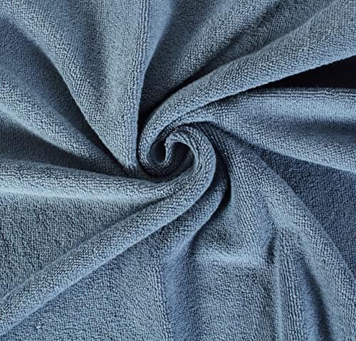 HILLFAIR 100% Cotton 2 Pc XXL Oversized Bath Towel Set 40"x 80" - Blue