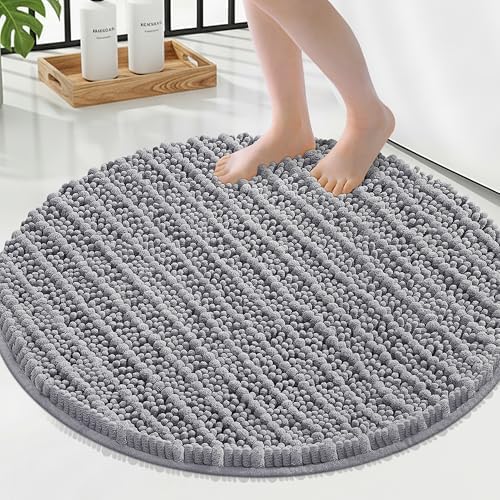 Smiry Bathroom Rugs Round 24X24, Extra Soft Rubber Backing Bath Mats