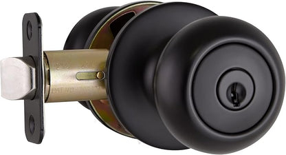 Design House 778936 Cambridge 2-Way Adjustable Entry Door Knob for Front Back Garage, Matte Black