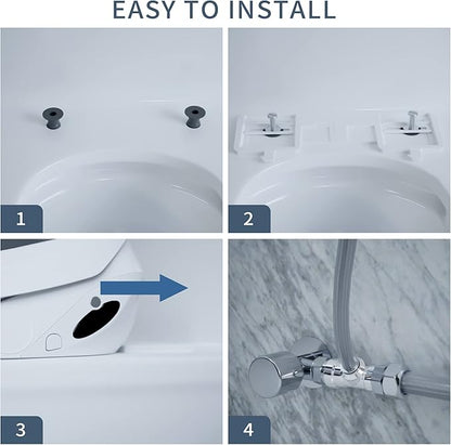 X1 Electric Bidet Seat for Elongated Toilets with Remote Control- Electronic Heated Toilet Seat with Endless Warm Water and Multifunctional Wash Functions，White，Easy Installation