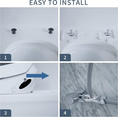 X1 Electric Bidet Seat for Elongated Toilets with Remote Control- Electronic Heated Toilet Seat with Endless Warm Water and Multifunctional Wash Functions，White，Easy Installation