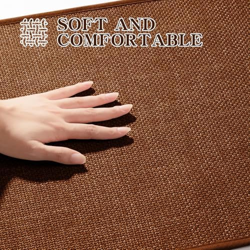 chakme Bathroom Rugs Mat 47x24, Ultra Thin Non Slip Bath Rug Large Quick Dry Absorbent Bath Mat for Bathroom, (Rust, 47"x24")