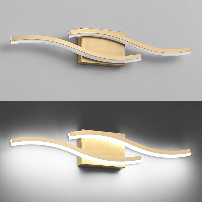 PRESDE 24 Inch LED Vanity Light Brushed Gold Bathroom Light Fixtures Over Mirror Modern Bath Wall Lighting Bar Dimmable