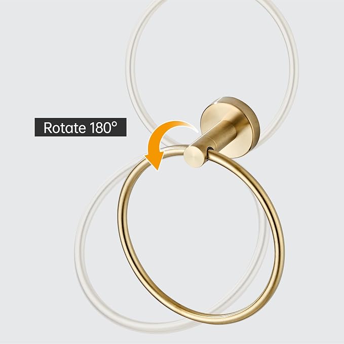 Gold Toilet Paper Holder, Brushed Gold Towel Ring, Hand Towel Holder Toilet Paper Roll Holder Wall Mount Bathroom Accessories, Modern SUS 304 Stainless Steel Bathroom 2 Set