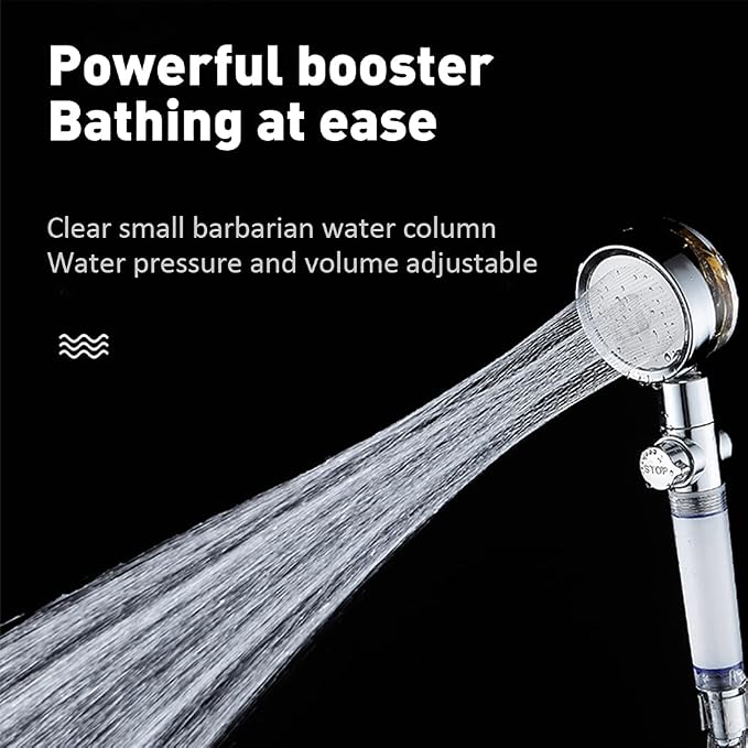 ANTOWER High Pressure Handheld Showerhead with filters Vortex hydro jet Turbo Propeller 360 Degrees Rotating Easy Install(I-Blue) | ON/OFF Switch,With Filters for Hard Water,Turbo Propeller,Reduces Dry Itchy Skin,Built-in Power Wash,360 Degrees Rotating