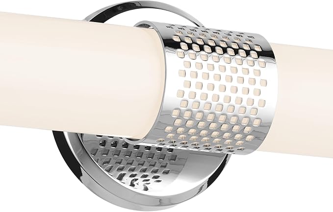 Kichler Sashi 24.25" LED Medium Bath Bar with White Glass in Chrome, Modern, for Vanity, Fireplace, Buffet, Hallway, Vanity Mirror, (24.25" W x 5" H) 55192CHLED