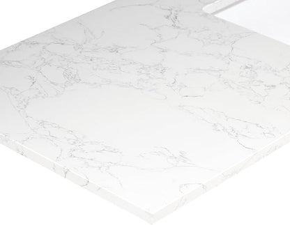 Ceres 31" Engineered Stone Vanity Top in Grain White with Single White Sink
