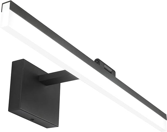 SOLFART 24 inch LED Modern Black Bathroom Vanity Lights Over Mirror Vanity Lighting Fixtures for Bath Matt Black Bathroom Light fixtures Bar