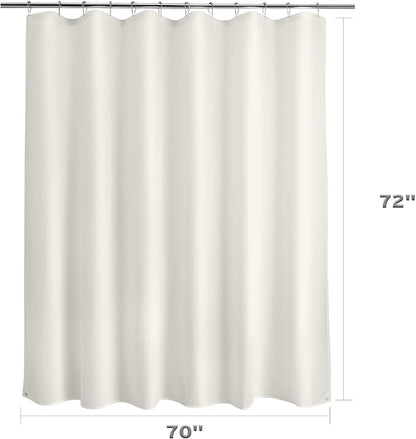 Titanker Fabric Shower Curtain Liner Washable, 70 x 72 Inches, Cream Shower Liner Fabric with 2 Magnets, Bathroom Polyester Shower Liner Waterproof Soft Lightweight, Cream